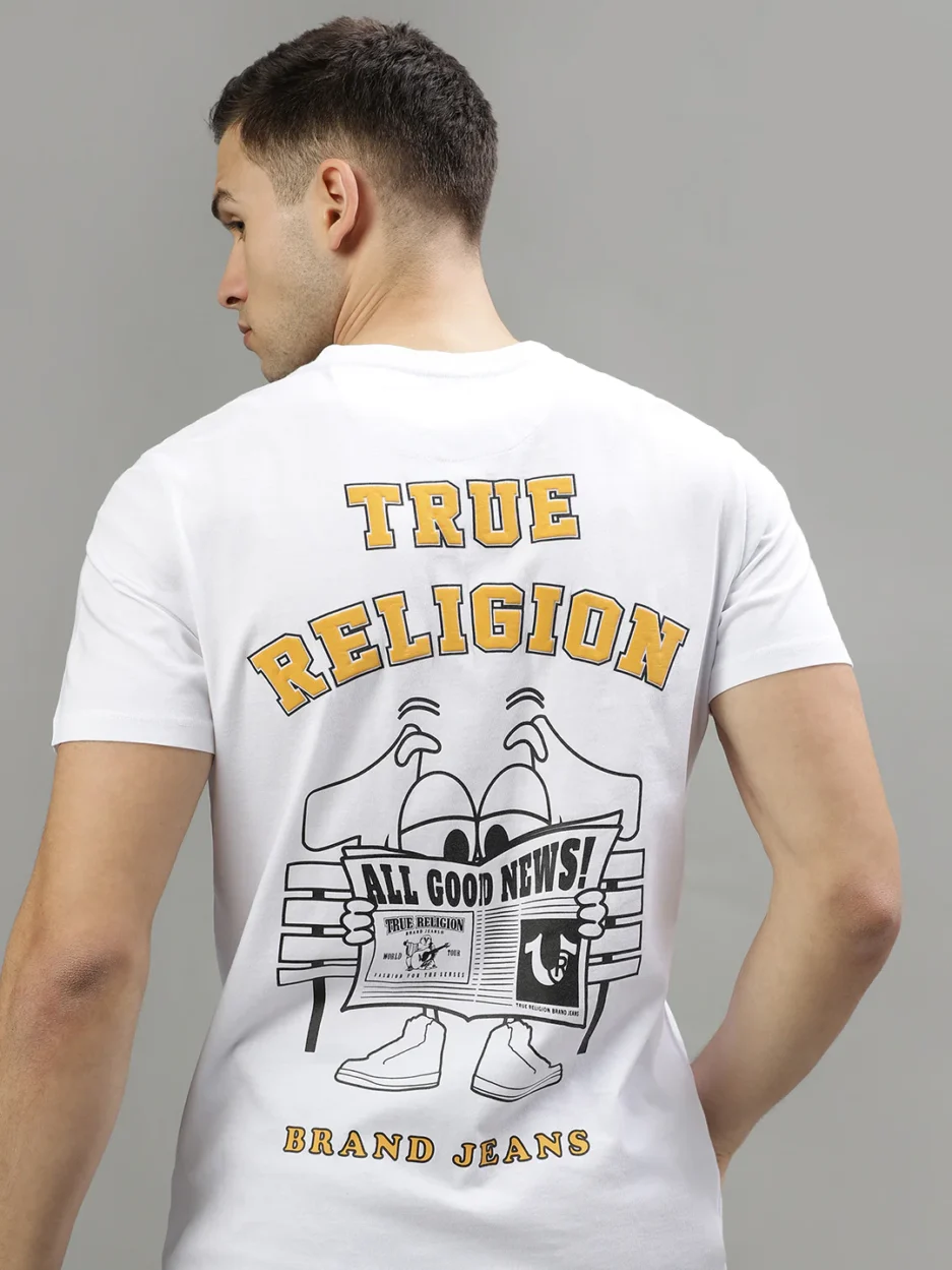 TRUE RELIGION WHITE FASHION REGULAR FIT T SHIRT